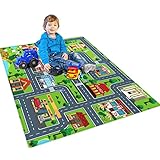 LTKOUGFAM Kids Carpet Playmat, Kids Play Rug for Playroom, Kids Car Mat Rug, Kids Play Rugs Town Cit