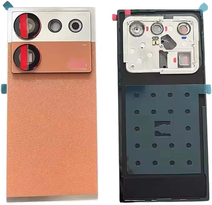 YOOOKOOO Compatible Rear Back Cover for ZTE Nubia Z50 Ultra– Battery Door Housing Replacement Part (BlackSilver with Lens)