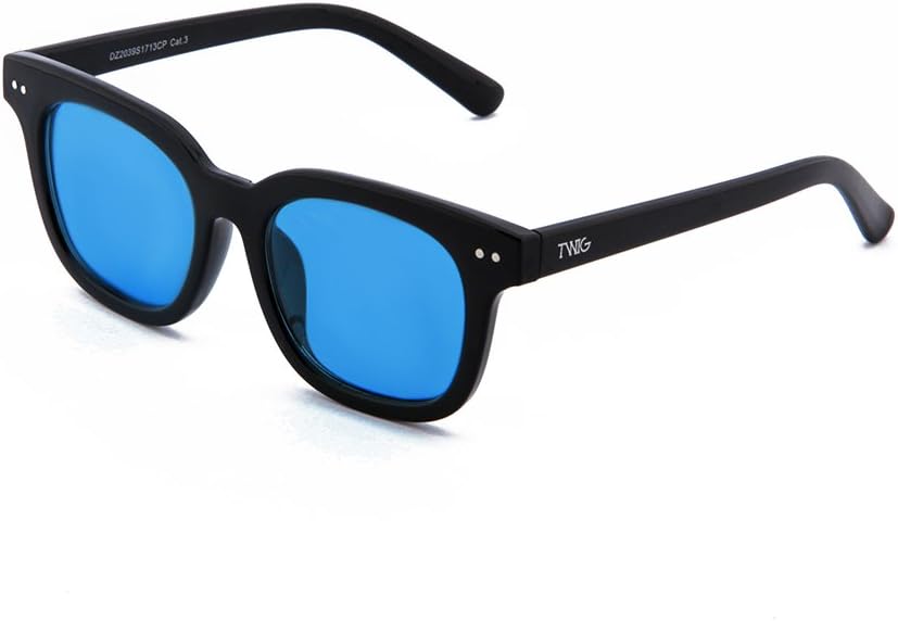 Twig Nash Unisex Vintage Retro UV 400 Sunglasses - Blue -