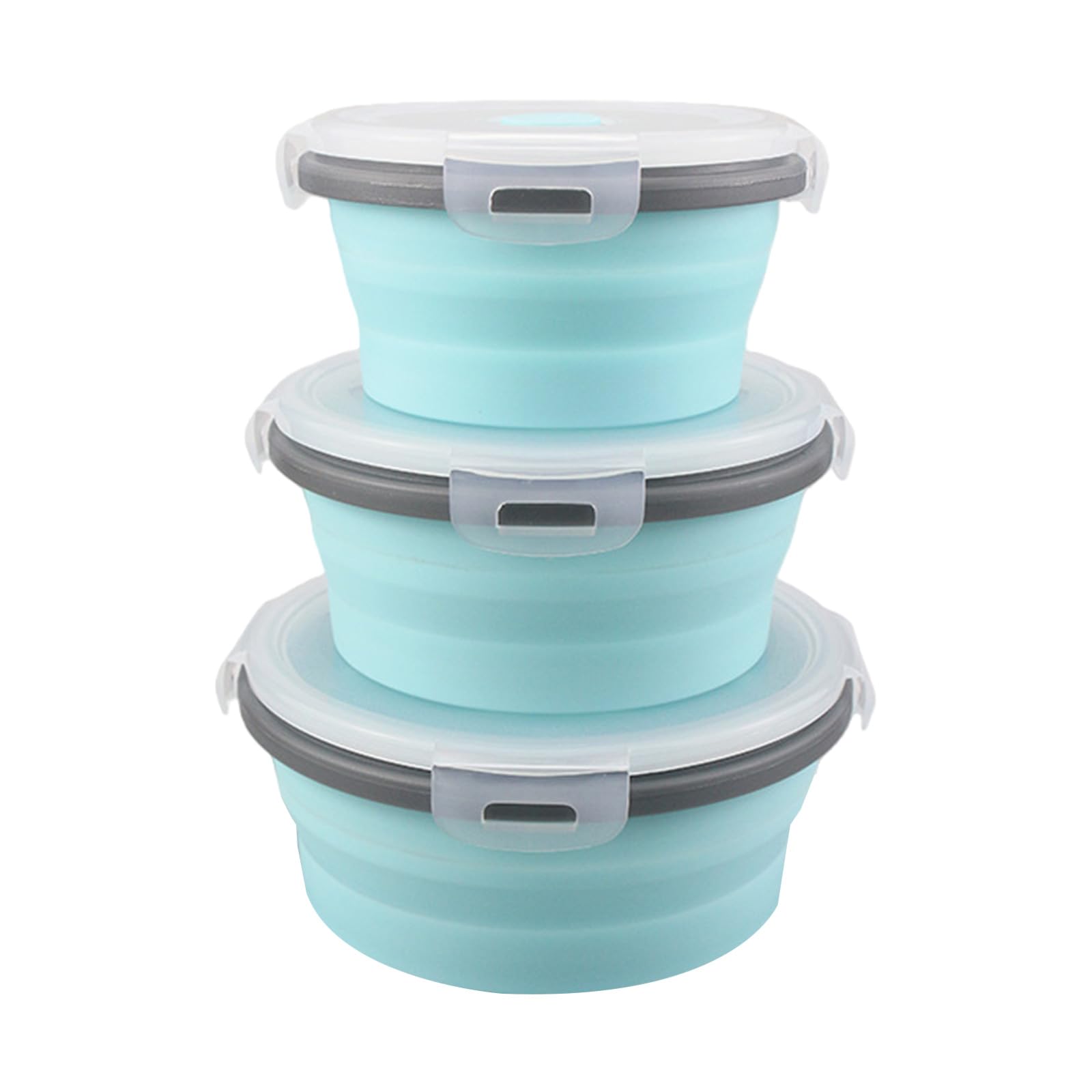 LUCKGONI Flexible Stretchable Silicones Food Storage Container Set For Kitchen Microwave Fridge Dishwasher Safe Food Carriers