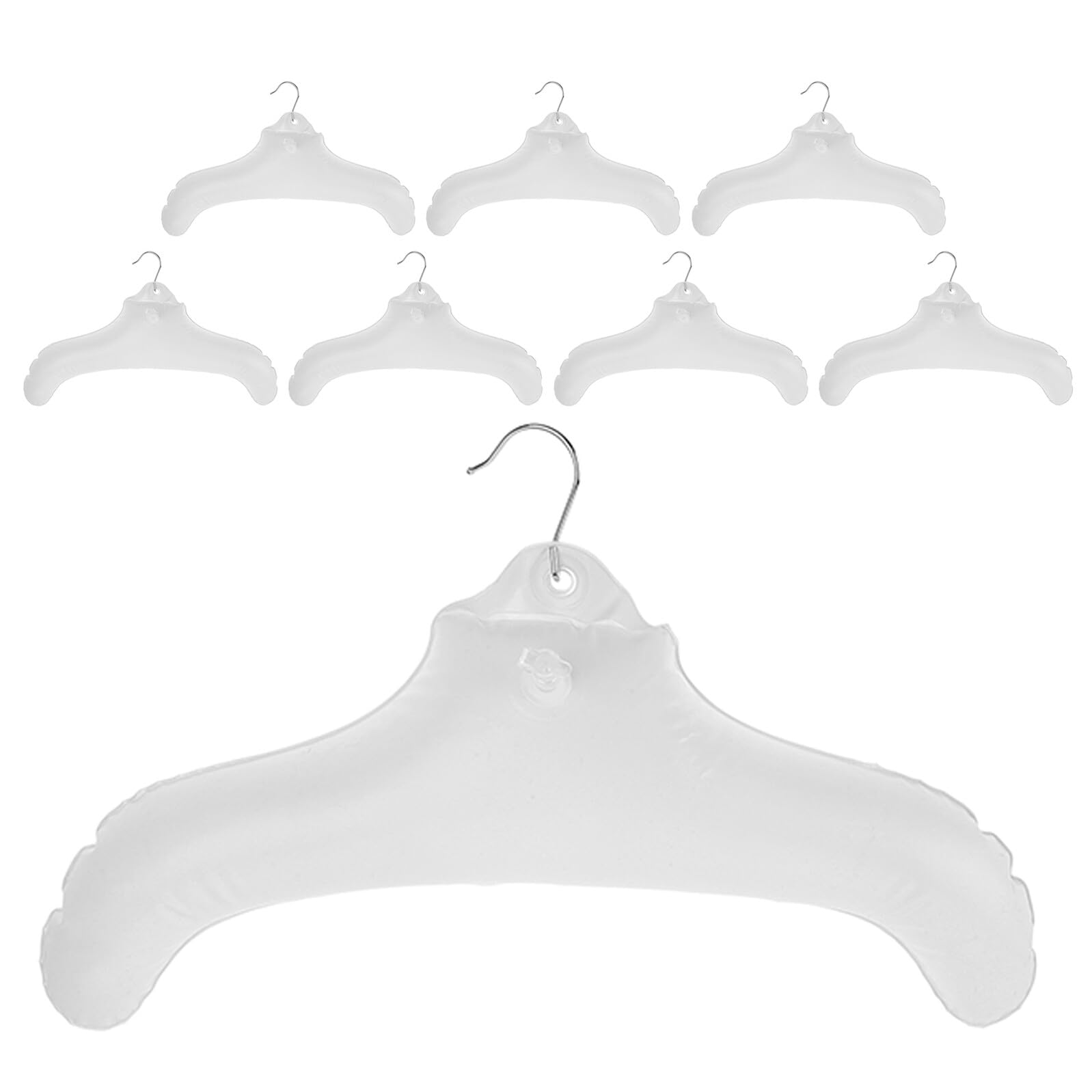 TOYANDONA Gruccia Gonfiabile in Pvc 8 Pezzi per Viaggi Appendiabiti Portatile Pieghevole Salvaspazio per Abiti, Stendibiancheria da Viaggio per Vestiti Delicati, Supporto Leggero
