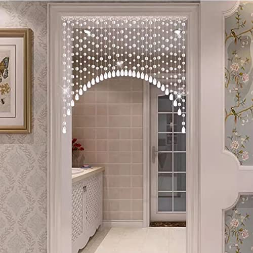 Rideau de porte en acrylique transparent avec guirlande de perles 50