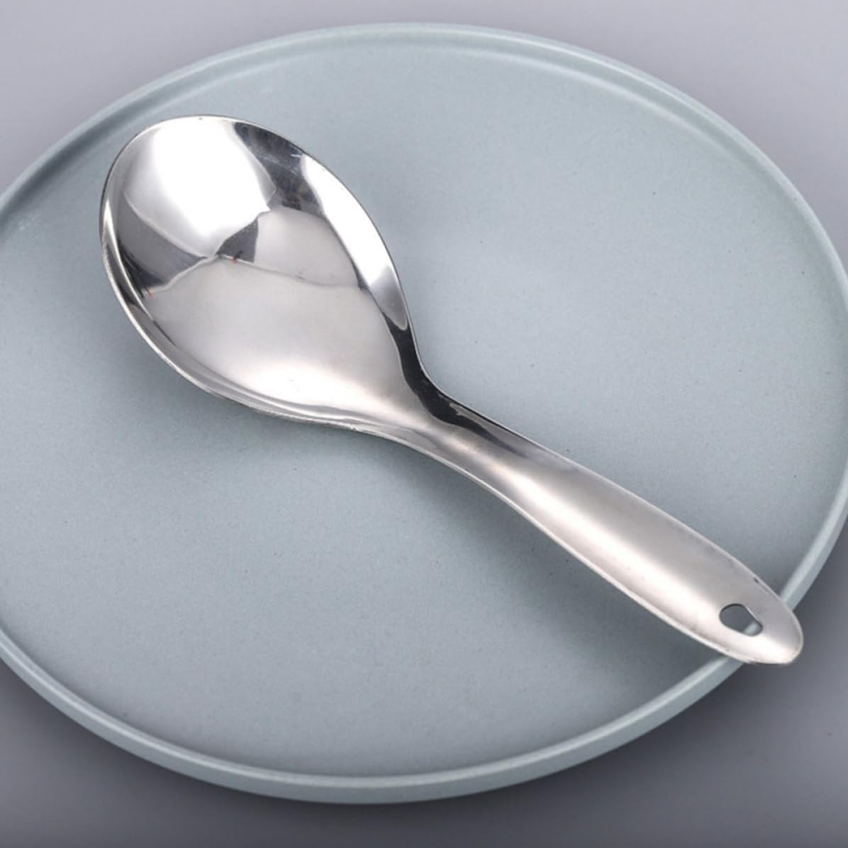 2pcs Stainless Steel Rice Spoon with Handle for Daily Use image 4