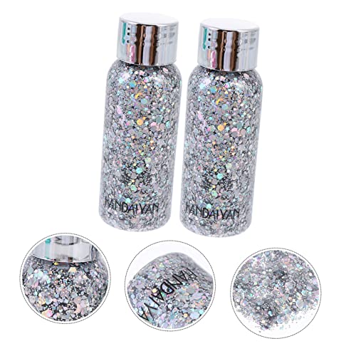 FRCOLOR 2 Pçs Rosto Corpo Lantejoulas Creme Maquiagem Glitter Sombra Para Os Olhos Enfeites De Unhas