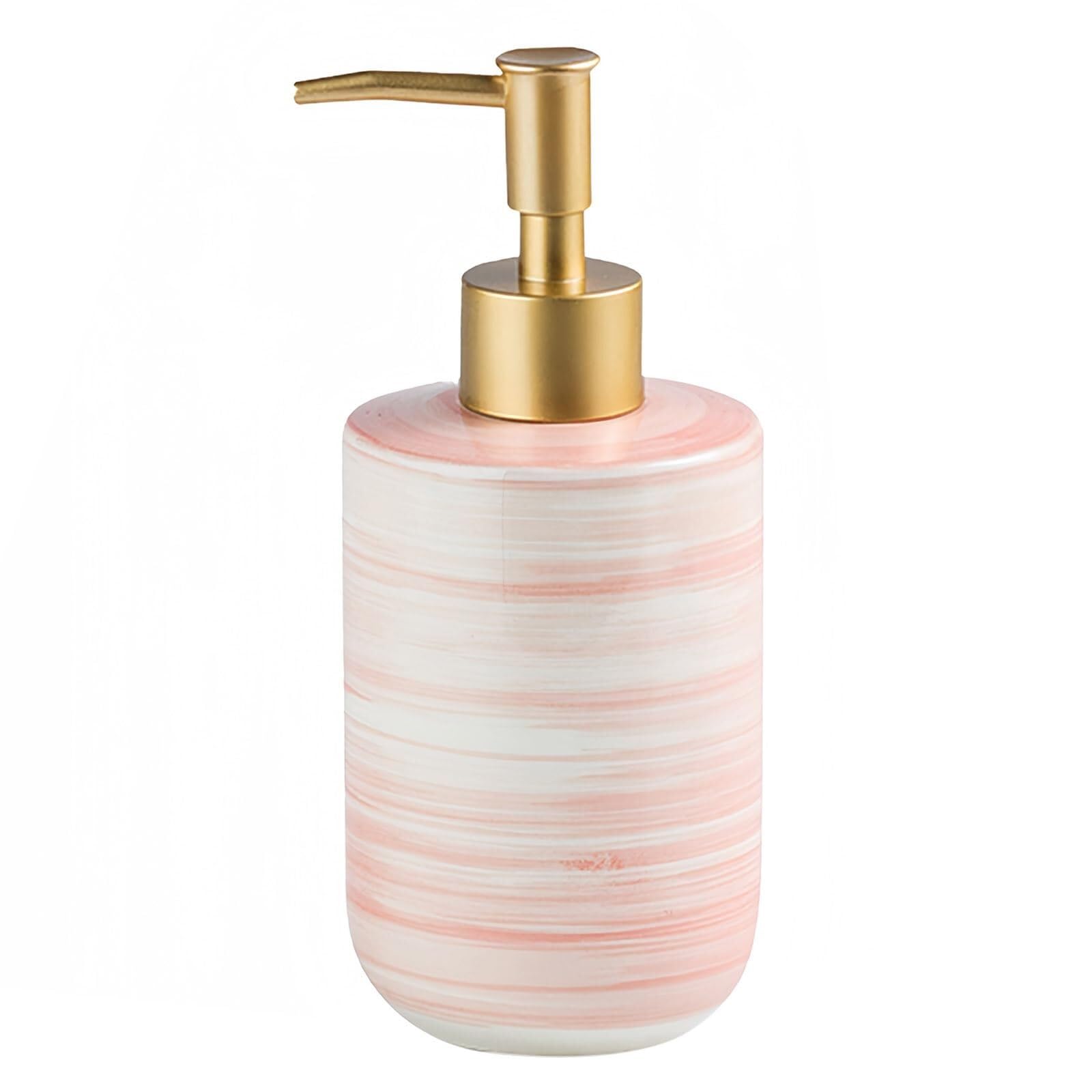 Qyleee Pink Hand Gradient Design With Pump Refillable Lotion For Bathroom Vanity Countertop Dish For Bathroom(Pink)