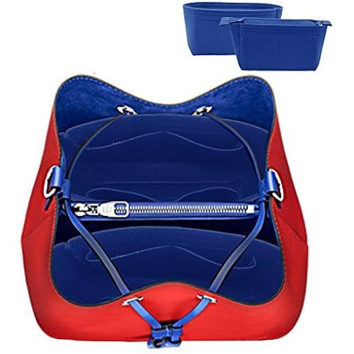 LEXSION Organizer,Bag Organizer,Insert purse organizer with 2 packs in one set fit NeoNoe Noé Series perfectly Blue
