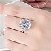 Fashion S925 Womens Topaz Ring Jewelry Shiny Square Pink AAA Zircon Ring Simulation 10ct Diamond Princess Ring Eternity Engagement Wedding Bands Party Christmas Gift for Women ST.469 (White, 6)