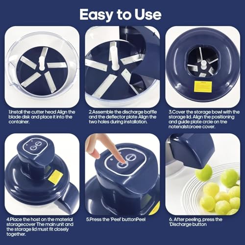 Image of FIRAWER Multipurpose Automatic Fruit & Vegetable Peeler Machine, Rechargeable Cordless Electric Potato Peeler with Stainless Steel Blades, Smart Time-Saving Kitchen Tool for Home