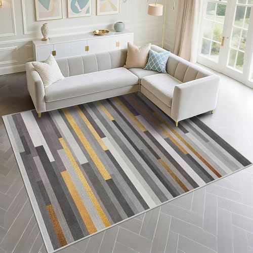 Tapis de bureau moderne gris jaune pour un espace inspirant