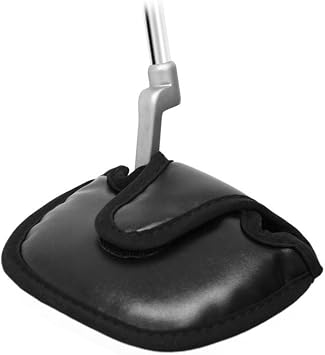 Small Black Golf Putter Headcover Leatherette Club Head Cover Perfect for Mallet Putters Fits Most 2 Ball Putters Clubs