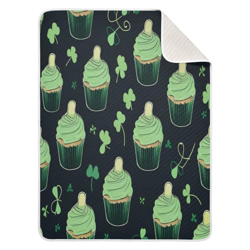 Burbuja St. Patrick Cake Baby Blanket for Boys Girls, Nursery Soft Warm Swaddling Receiving Baby Blankets, 30x40 in Toddler Blanket