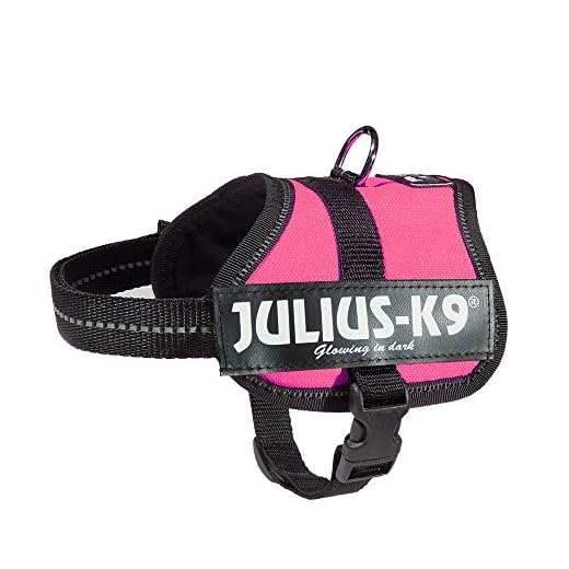 Julius-K9, 162DPN-BB1, K9 Powergeschirr, hundegeschirr, Größe: Baby 1, dunkelpink