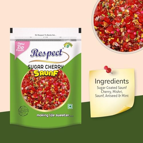 Image of RESPECT Sugar Coated Saunf Mix 200g & Sweet Cherry Mix 200g | Combo Mouth Freshener (400g)