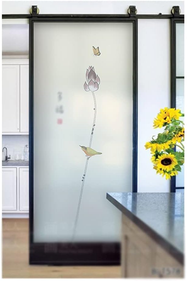 Window Privacy Film Window Film Window Privacy Film Anti-light Chinese-style Bedroom Kitchen Frosted Film Bathroom Door Window Frosted Glass Window Film Blackout Window Film Window Films(Color:D,Size: