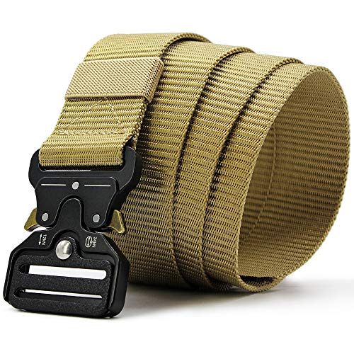 Men's Tactical Belt,Military Rigger Elastic Nylon Belt 2-Pack,with Retainer Quick Release Metal Buckle outdoors3