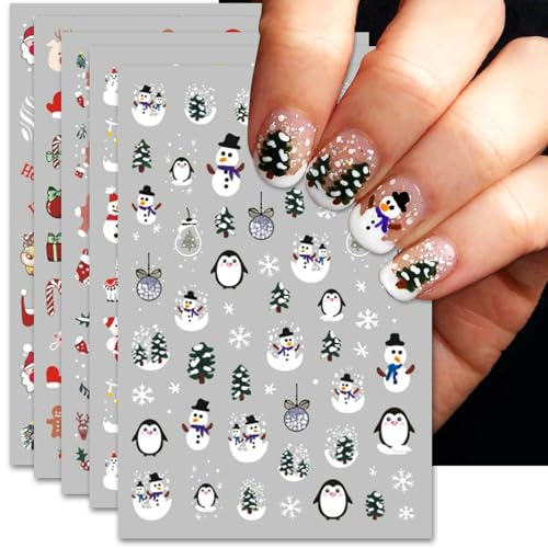 IDDFEVE Christmas Nail Art Stickers, Pegatinas Uñas Navidad - Self-Adhesive