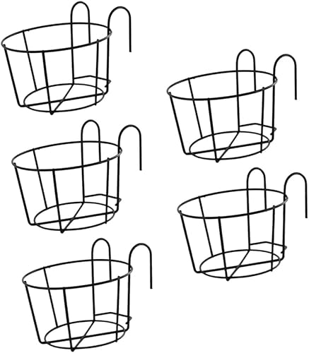 5 piezas de soporte de flores colgantes para macetas, valla para plantas al aire libre, barandilla de cubierta, soporte para macetas de flores,