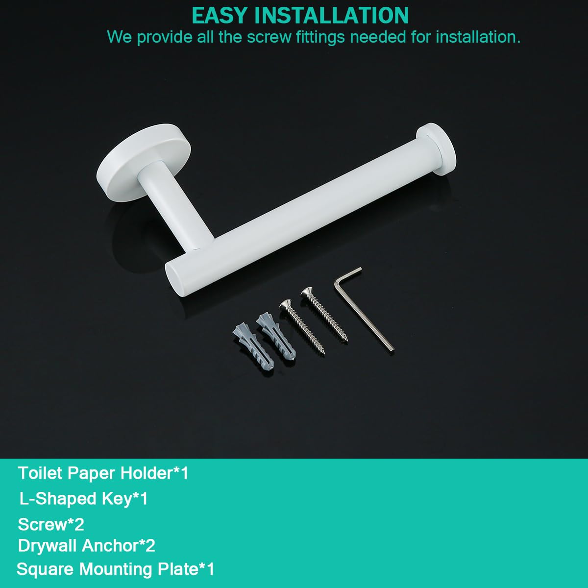 White Toilet Roll Holder Bathroom Toilet Paper Holder Wall-Mounted TP Toilet Tissue Holder — Amazon image 7