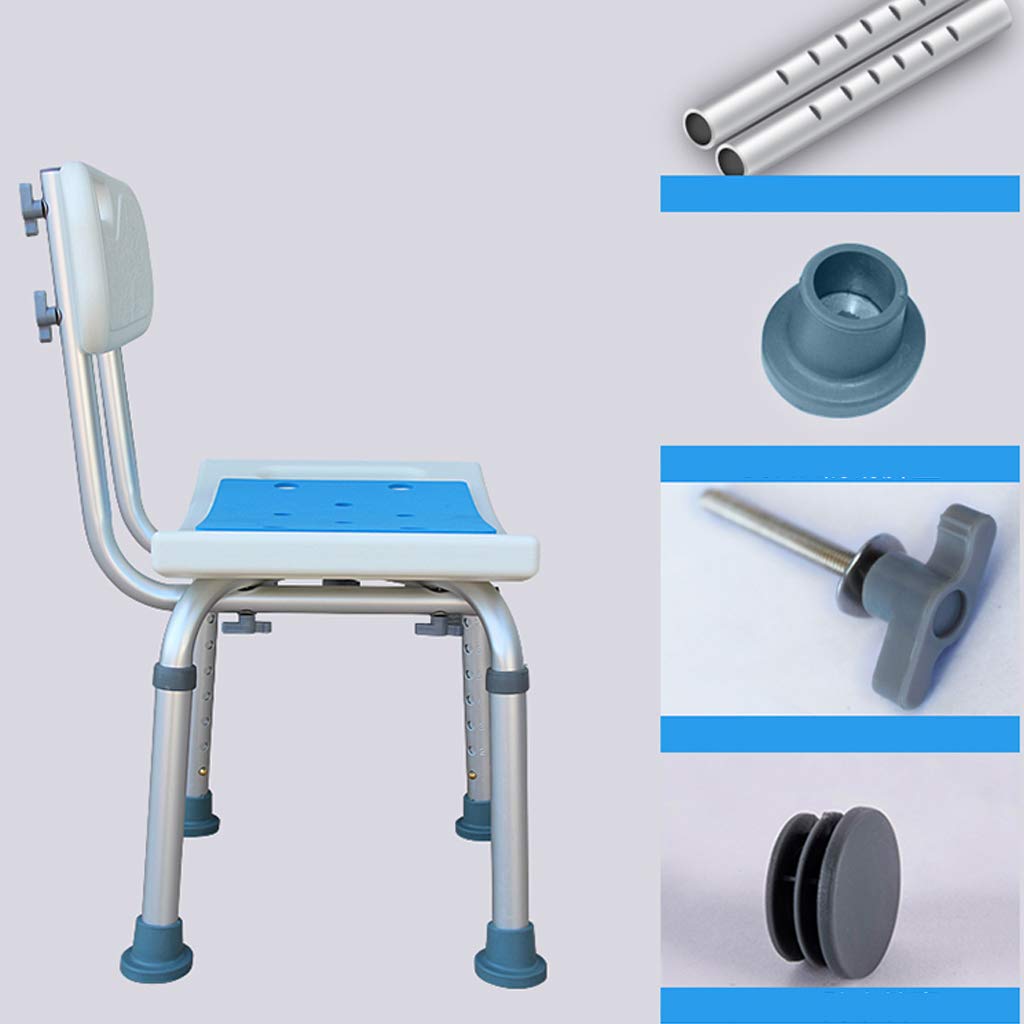 Mujer Embarazada Taburete de baño con Respaldo Acolchado Antideslizante Asiento de Banco de Ducha Bañera Ducha Elevador Silla para Ancianos, discapacitados Carga de 100 kg.