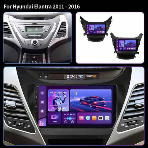Pantalla Carplay para Hyundai Elantra 2011-2016 con Android Auto inalámbrico y Bluetooth 2