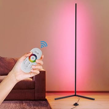 RGB Corner Lamp Indoor Decoration Lighting Modes RGB Corner Floor Lamp, Premium Led Color Changing Floor Lamp with Remote Controlled, Dimmable Lighting