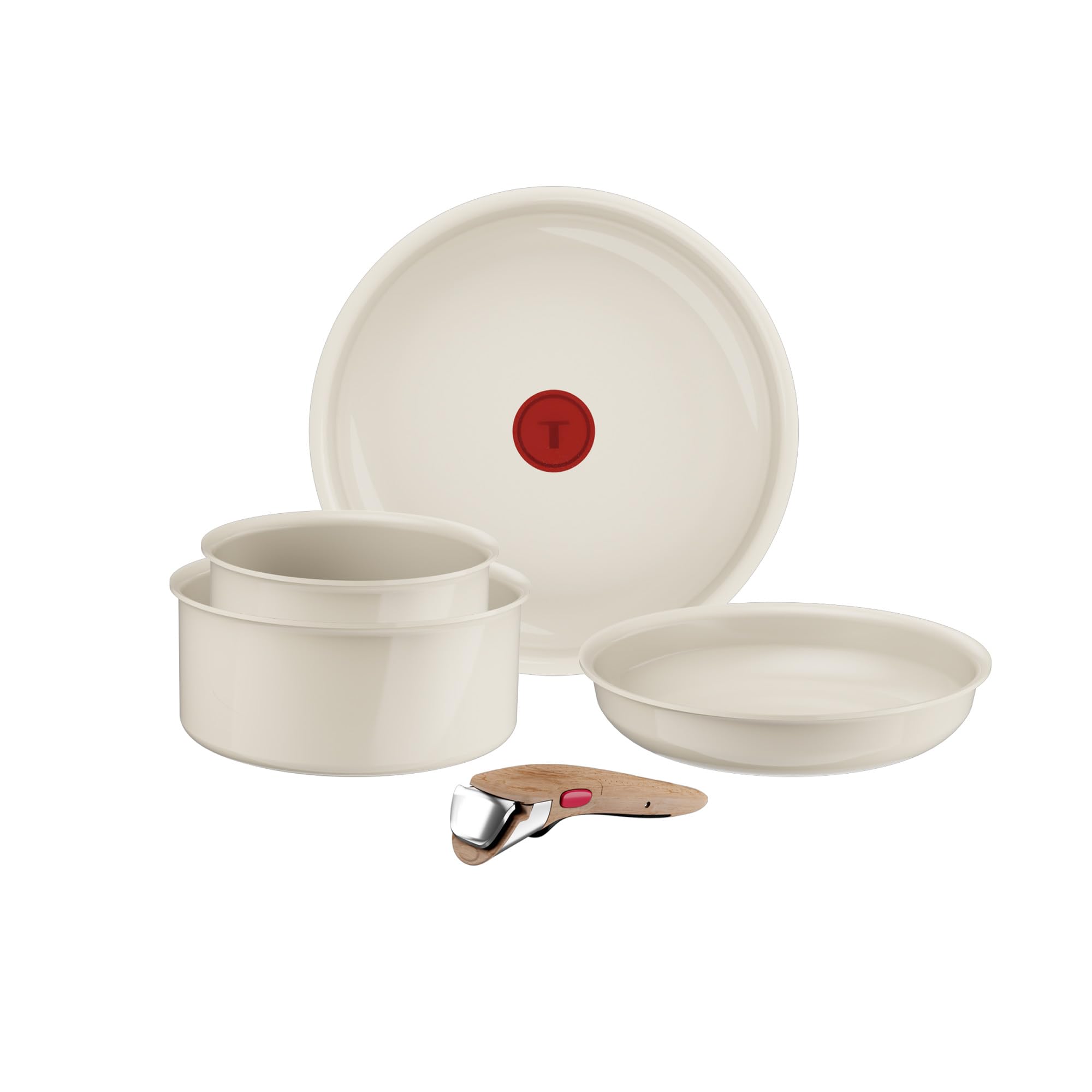 Tefal (Re) flect, Batterie de cuisine 8 pièces, Poêles et casseroles empilables, Poignée amovible, Céramique antiadhésive, L3699302