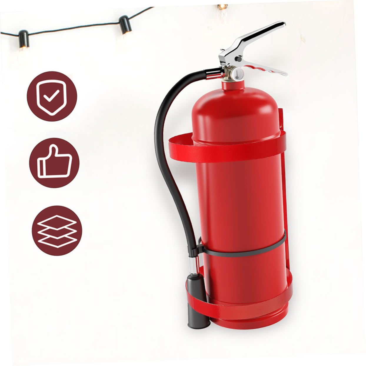 Soporte de Pared para Extintor de Incendios 5kg, Hierro Rojo 2 Piezas | Montaje Fijo, para Coche, Diseño Compacto y Práctico, Compatible Extintores Portátiles