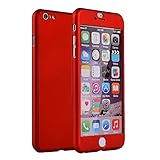 iPhone 6s Case,2win2buy [Full Body] Hybrid Tempered Glass with Acrylic Hard Case Cover Skin For iPhone 6s/iPhone 6 4.7 inch,Red