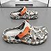 SECHRITE Mens Athletic Sports Clogs Garden Shoes Rubber EVA Mules Slip on Waterproof Summer Water Beach Clogs Slippers Sandals Breathable Graphic Garden Shoes with Adjustable Back Strap Grey Orange 47