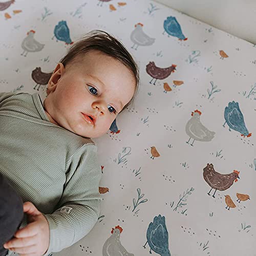 Sorrel + Fern 2-Pack Crib Sheet For Standard Crib Mattress (Farm Animals) - Premium Fitted Sheets - Buttery Soft Cotton Blend #TOP5