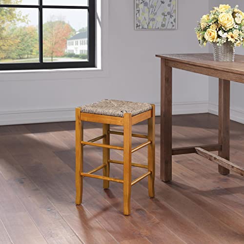 Boraam Square Rush Backless Counter Height Kitchen Stool - Oak