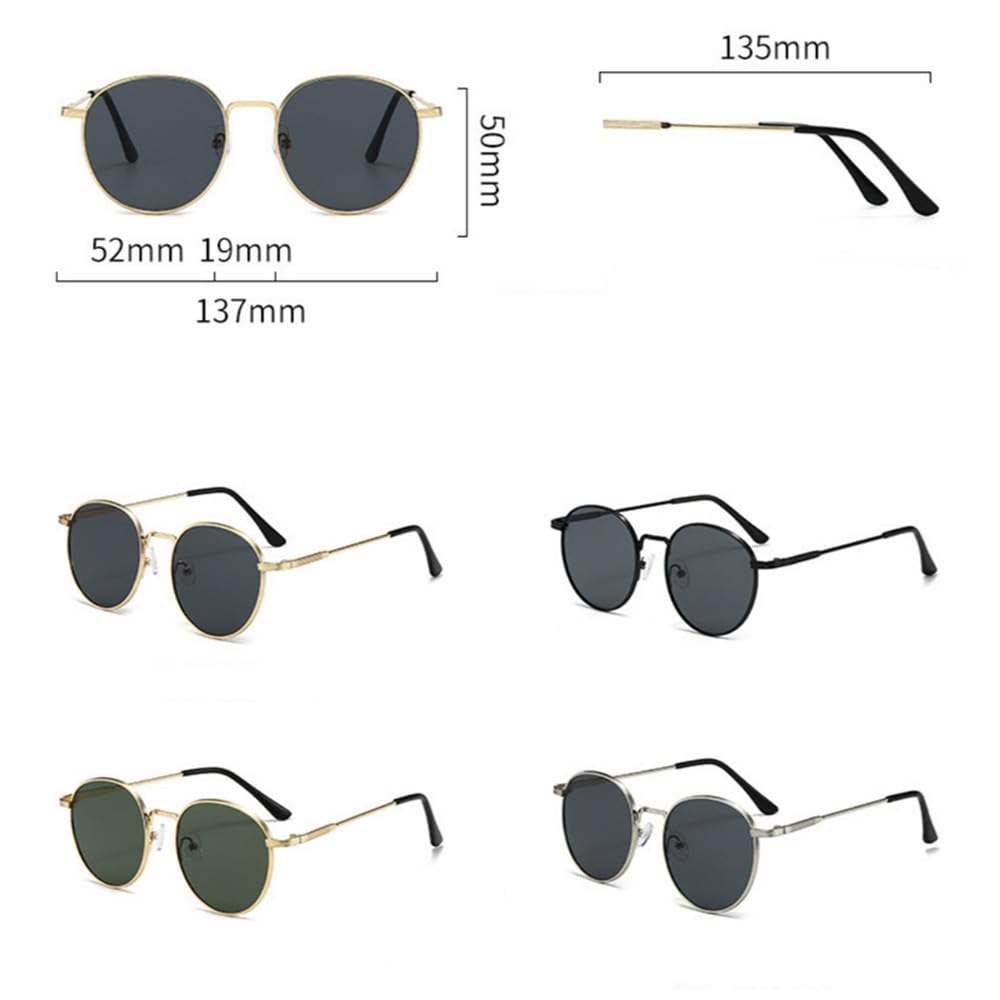 Okulary przeciwsłoneczne męskie vintage, okrągła metalowa oprawka, anty UV400, okulary przeciwsłoneczne dla kobiet, męsk