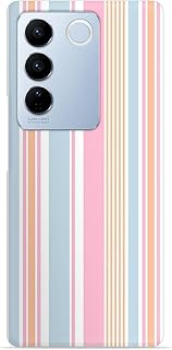 Stripe Seamless Pattern Silicone Printed mobile case compatible with Vivo V27 (5G)