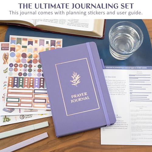 Legend Prayer Journal for Women & Men – Daily Devotional Notebook – Bible Study Supplies & Accessories – Faith Based Gifts – Religious Planner & Spiritual Gods Book, 5.8 x 8.3\" (Lavender)