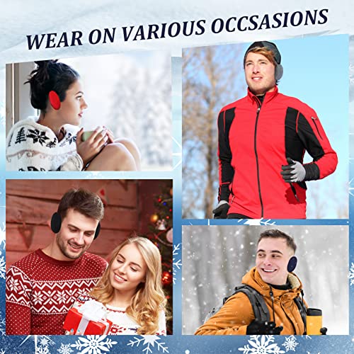 Bencailor 10 Pairs Bandless Ear Muffs Fleece Ear Warmers Windproof Earmuffs Unisex Thick Ear Covers For Men Women Kids Winter (Gray, Navy Blue, Red, Khaki) #TOP6