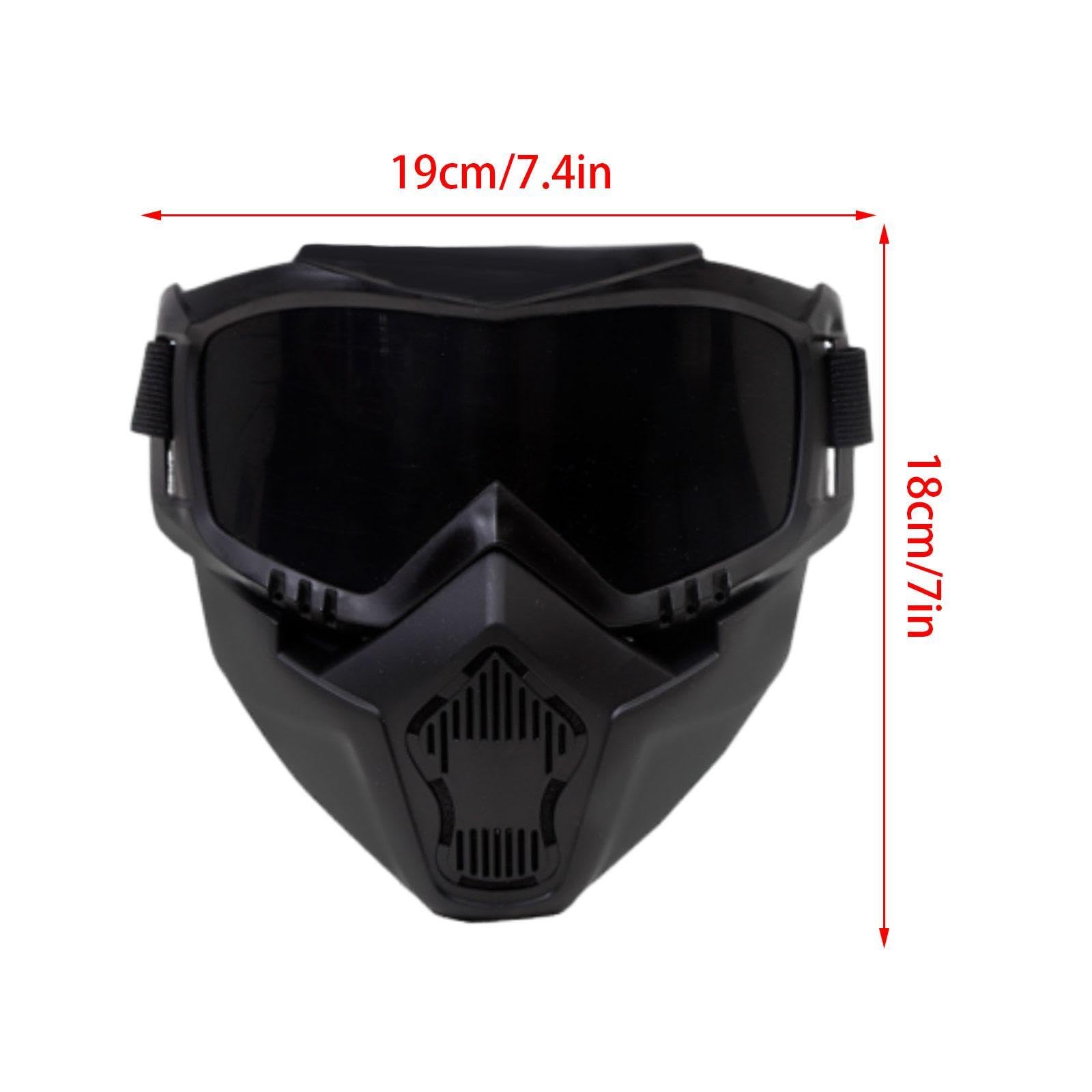Welding Helmet Face Shield – Adjustable Comfort Mask With Detachable Glasses, PC Material, For Grinding, Cutting & Industrial Use (Round Chin, Black)