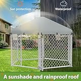 UISEBRT Hundezwinger Hundehütte Outdoor Hundehaus 280x250x165 cm UV- & Wasserdicht Hundekäfig mit Dach aus 420D Oxford-Gewebe Welpenlaufstall Verschließbares Riegelsystem und Sicheres Design