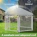 UISEBRT Hundezwinger Hundehütte Outdoor Hundehaus 280x250x165 cm UV- & Wasserdicht Hundekäfig mit Dach aus 420D Oxford-Gewebe Welpenlaufstall Verschließbares Riegelsystem und Sicheres Design