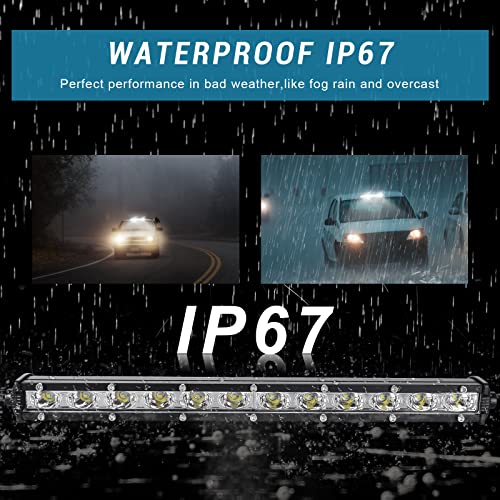nifeida 14" Led Light Bar 80W 8000lm Single Row Driving Light Led Off Road Lights Waterproof Flood & Spot Beam Combo Light for Truck Off Road Pickup SUV ATV UTV Boats Roof Bumper - Image 6