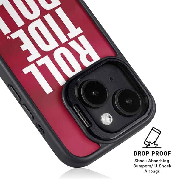 Skinit Kickstand Phone Case Compatible with iPhone 16 Plus - Officially Licensed University of Alabama Roll Tide Roll Design