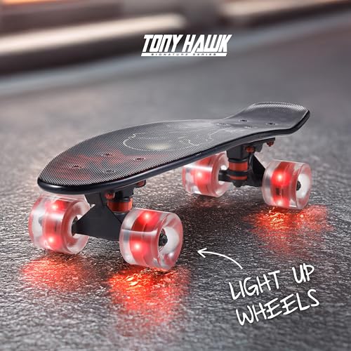 Image of Tony Hawk 22 inch Complete Cruiser Skateboard, 9-ply Maple Deck Skateboard for Cruising, Carving, Tricks and Downhill, Crossbone