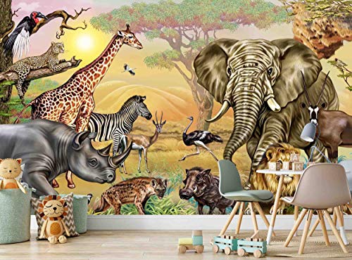Papier peint savane africaine chambre enfant poster géant 366x254
