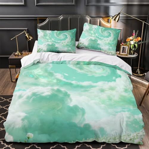 Parure de lit 200x200 Nuages Oniriques housse couette ado - 4