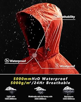 Outdoor Ventures Regenjas voor heren, waterdicht, ultralicht