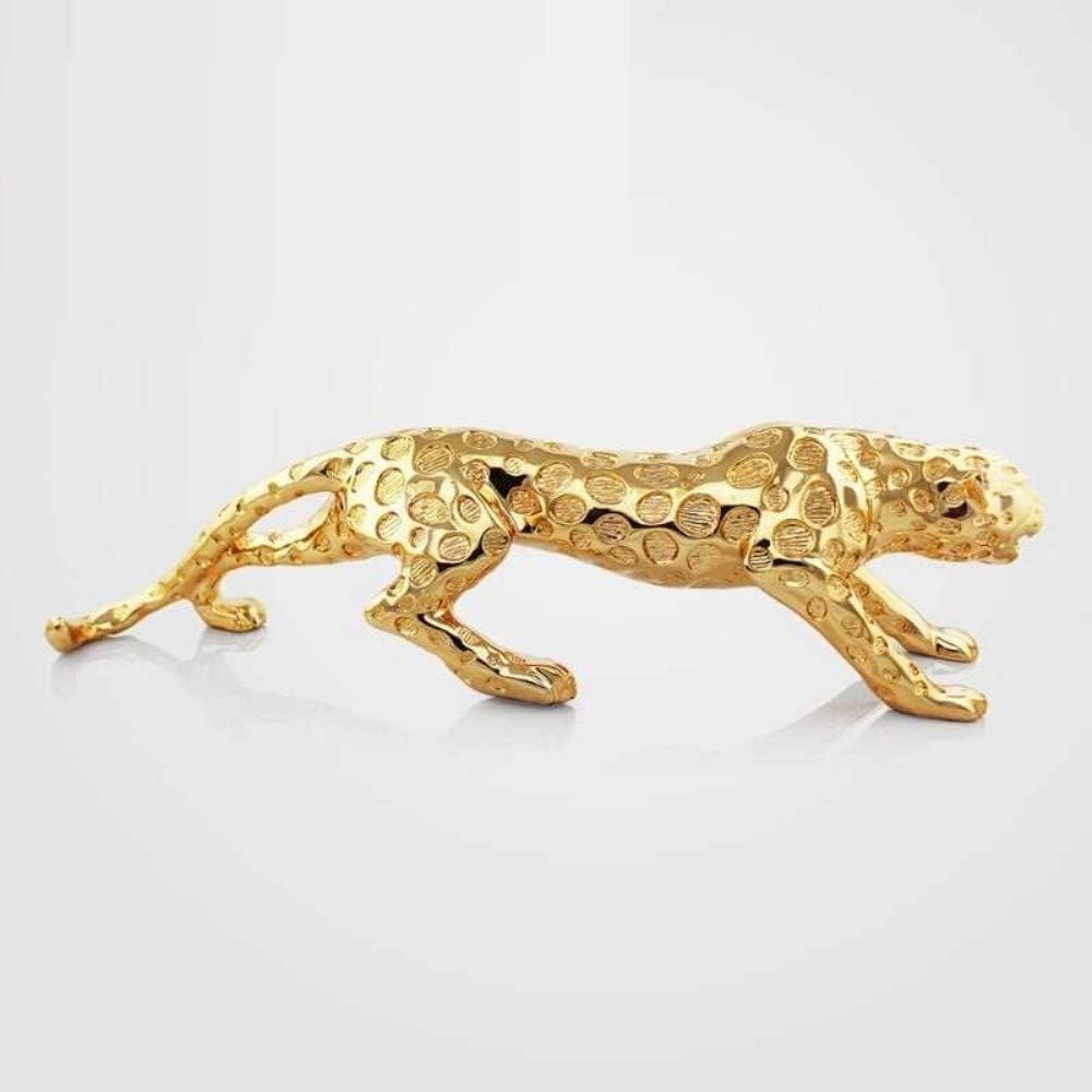 Statues Figurines Sculptures,Gold Color Leopard Sculpture Panther Animal Statue Arts Colophony Crafts Home Interior Design Home Decoration Sculpture