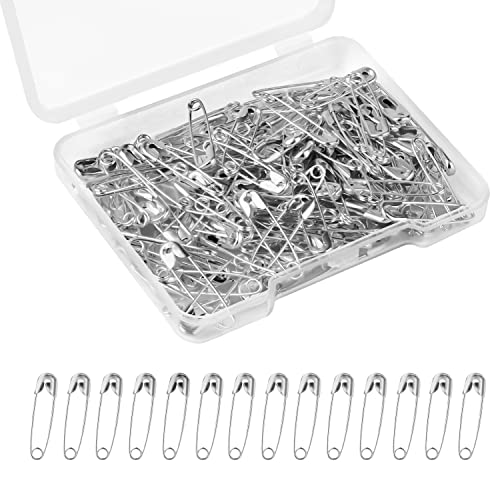150 Pièces Épingles de Sûreté, 19mm Mini Épingles à Nourrice Épingles de Sûreté pour Vêtements Couture Artisanat Fabrication de Bijoux (Argent)