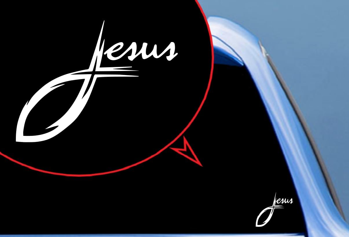 Custom Decal Car for Jesus Christian God Decal for Laptop, Home Decoration, Car, Truck, Funny, Tumblr, Motorcycle Helmet, Bumper Sticker
