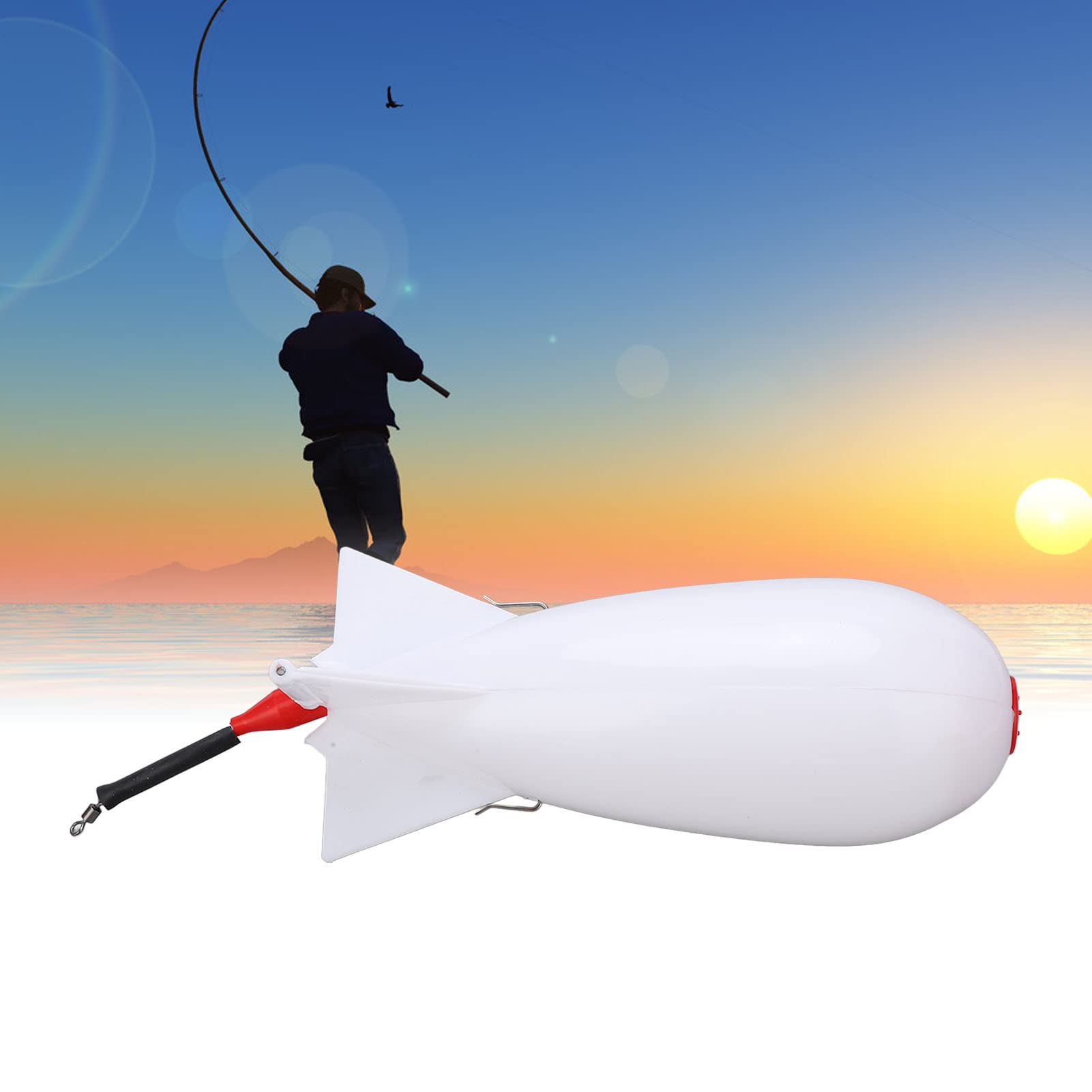 BigKing Bomba de spod de Pesca, PP portátil, Lanzador de Cebo, alimentador de Carpas, Bomba Grande, Flotador, señuelo, Soporte de Cebo, alimentador de Pesca, Buena hermeticidad(Blanco)