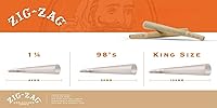 Vista 5 de ZIG-ZAG Conos preenrollados tamaño 70 (paquete de 800) Ultra finos – Conos preenrollados de combustión lenta de 2.756 in con puntas y tubos