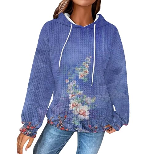 Photo de MEIbax Halloween Sweats Femmes Gaufre Sweatshirt Femme Capuche Grande Taille Sweats à Capuche en Molleton Chemises à Manches Longues Pull Vêtements d'automne avec Poche 2024 New #1017